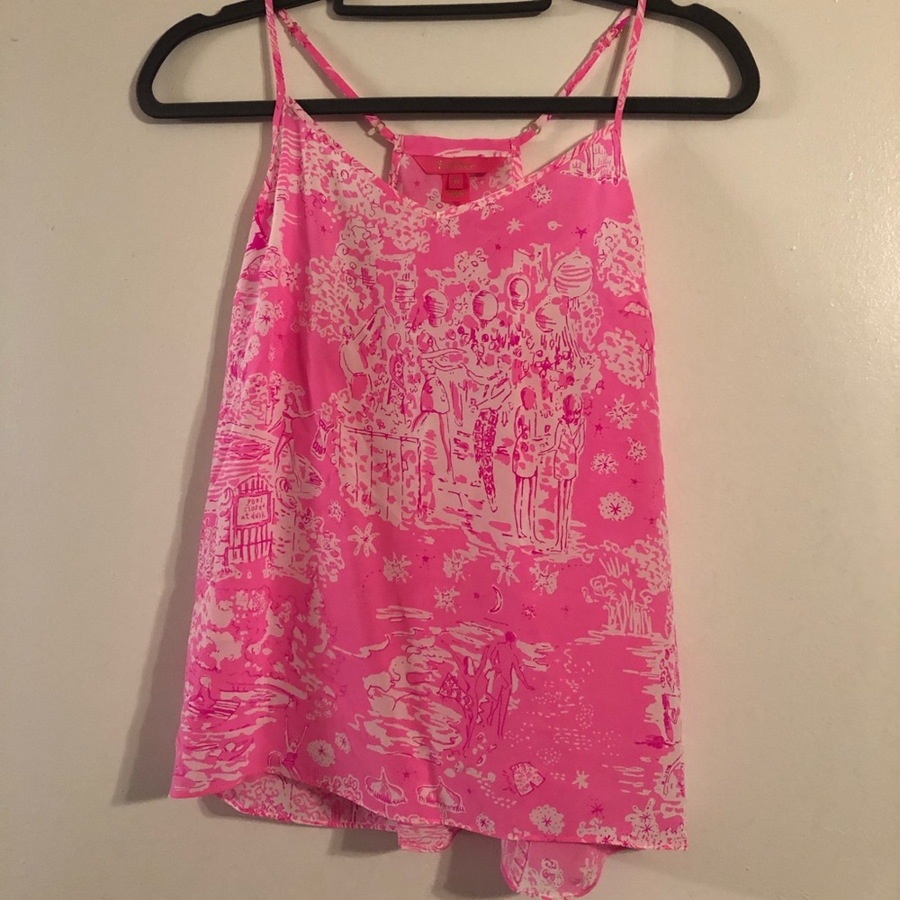 Lilly Pulitzer Pink and White Tank Top